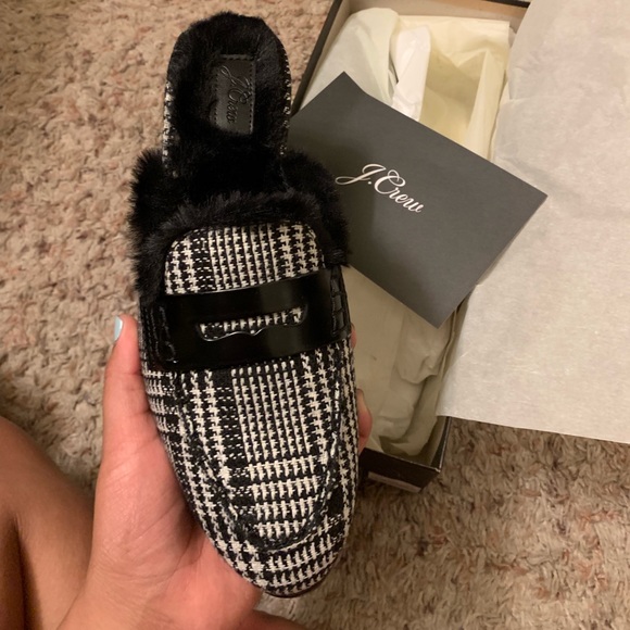 J. Crew Faux-fur Lined Mules Slides - Picture 1 of 5